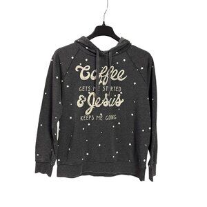 Altar'd State Coffee Gets Me Started & Jesus Keeps Me Going Hoodie Sweatshirt L